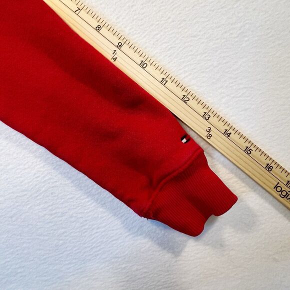 Tommy Hilfiger Red Zip Jacket Youth Size 6 H Logo Long Sleeves Zippered Hoodie - Picture 8 of 11